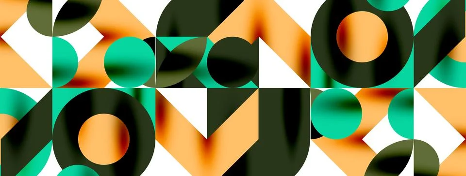 Circle pattern, round elements with lines and arrows composition for wallpaper Stock Illustration