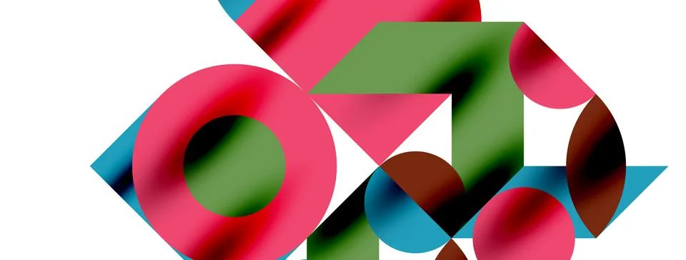 Circle pattern, round elements with lines and arrows composition for wallpaper Illustrazione stock