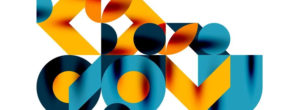 Circle pattern, round elements with lines and arrows composition for wallpaper Stock Illustration