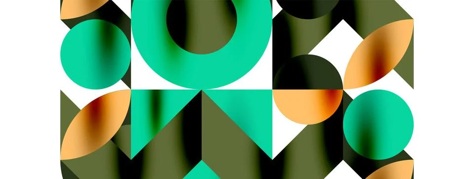 Circle pattern, round elements with lines and arrows composition for wallpaper 库存插图