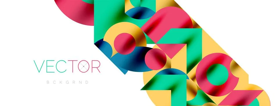 Circle pattern, round elements with lines and arrows composition for wallpaper Stock Illustration