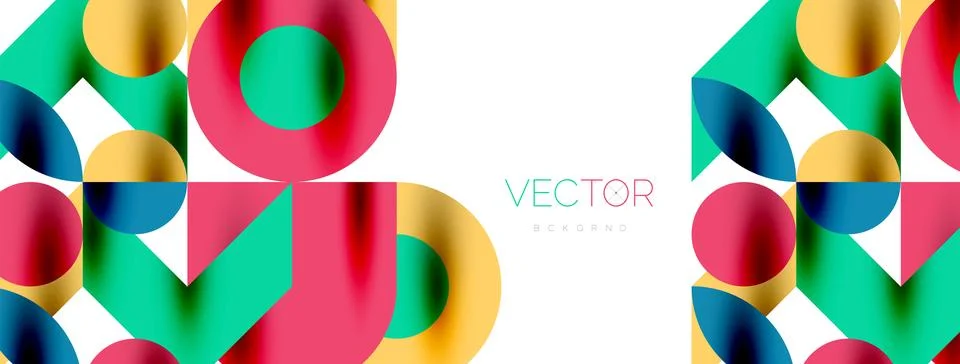 Circle pattern, round elements with lines and arrows composition for wallpaper Illustrazione stock