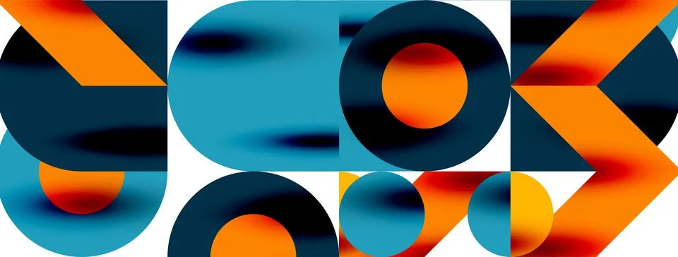 Circle pattern, round elements with lines and arrows composition for wallpaper 스톡 일러스트