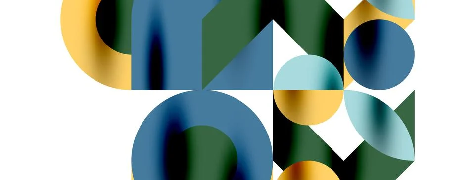 Circle pattern, round elements with lines and arrows composition for wallpaper Stock Illustration