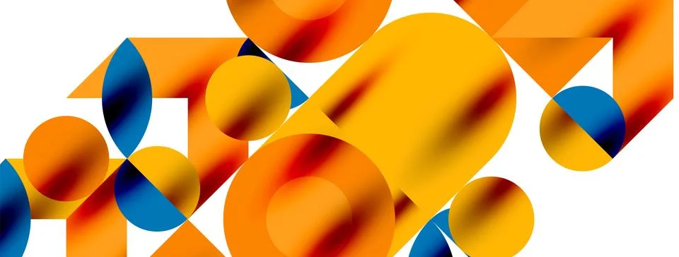 Circle pattern, round elements with lines and arrows composition for wallpaper Illustrazione stock