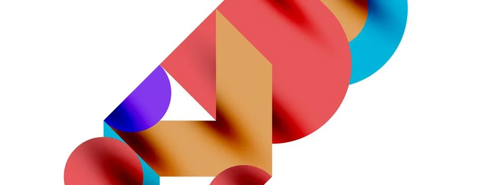 Circle pattern, round elements with lines and arrows composition for wallpaper Illustrazione stock