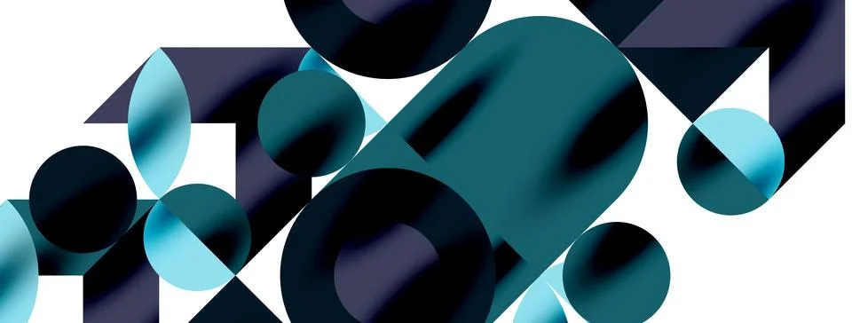 Circle pattern, round elements with lines and arrows composition for wallpaper Stock Illustration