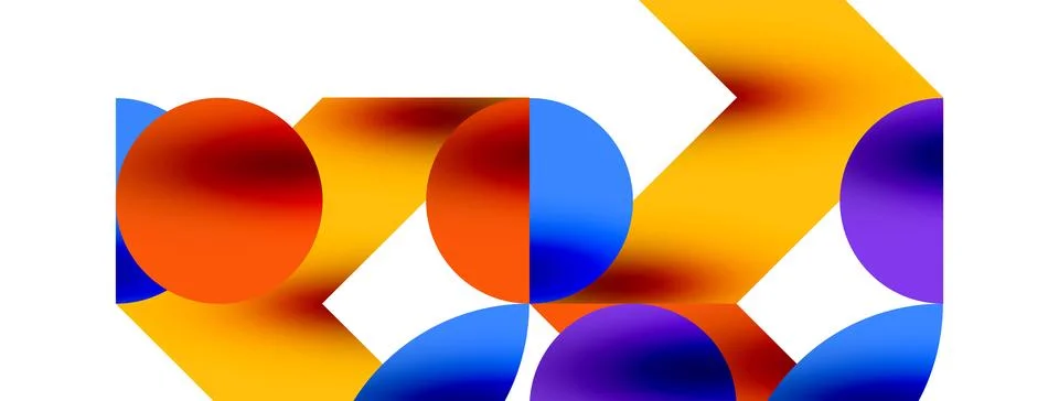 Circle pattern, round elements with lines and arrows composition for wallpaper Stock Illustration