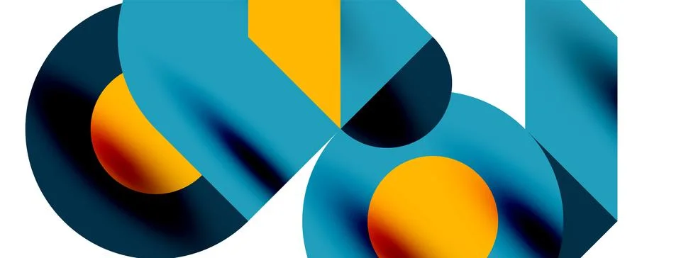 Circle pattern, round elements with lines and arrows composition for wallpaper Illustrazione stock