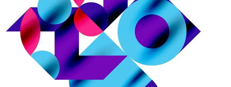 Circle pattern, round elements with lines and arrows composition for wallpaper Illustrazione stock