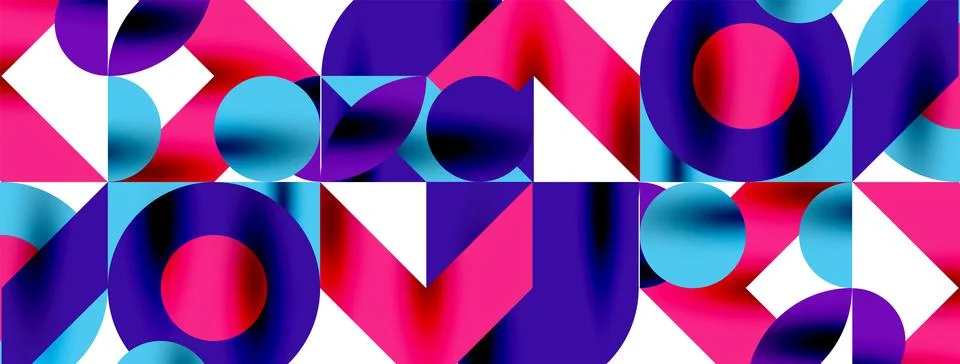 Circle pattern, round elements with lines and arrows composition for wallpaper Stock Illustration