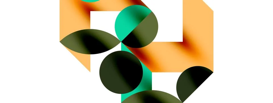 Circle pattern, round elements with lines and arrows composition for wallpaper Stock Illustration