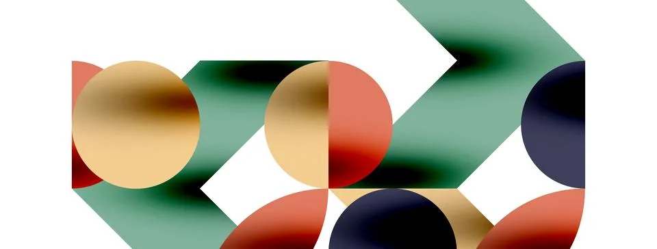 Circle pattern, round elements with lines and arrows composition for wallpaper Stock Illustration