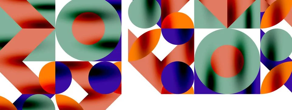 Circle pattern, round elements with lines and arrows composition for wallpa.. Stock Illustration