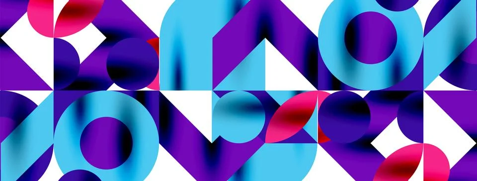 Circle pattern, round elements with lines and arrows composition for wallpaper Illustrazione stock