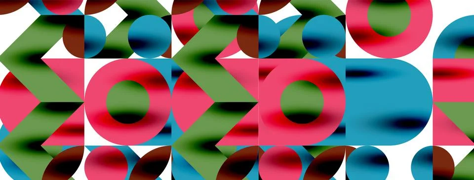 Circle pattern, round elements with lines and arrows composition for wallpaper Illustrazione stock