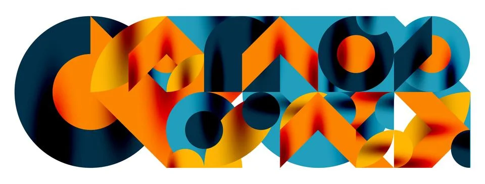 Circle pattern, round elements with lines and arrows composition for wallpaper Stock Illustration