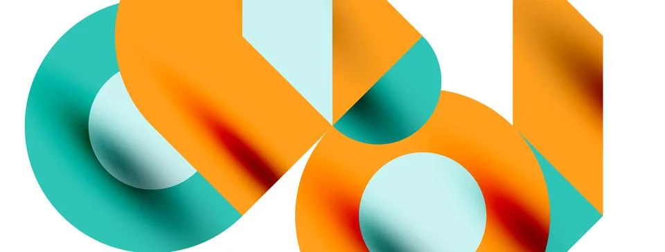 Circle pattern, round elements with lines and arrows composition for wallpaper Stock Illustration