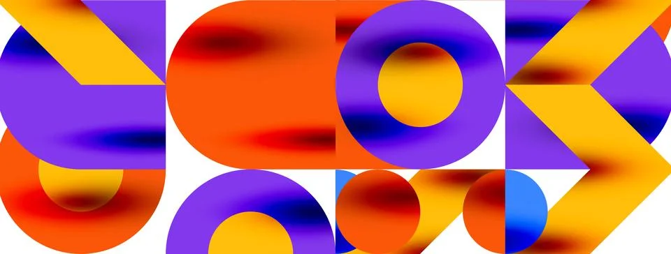 Circle pattern, round elements with lines and arrows composition for wallpaper Illustrazione stock