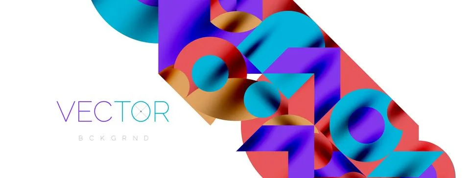 Circle pattern, round elements with lines and arrows composition for wallpaper Illustrazione stock