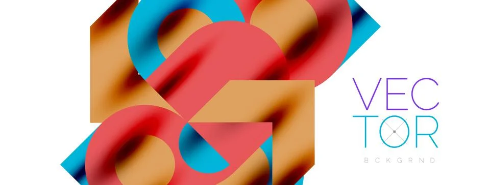 Circle pattern, round elements with lines and arrows composition for wallpaper Stock Illustration