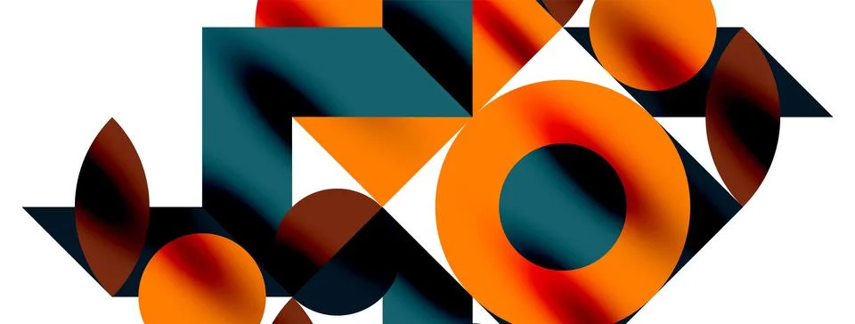 Circle pattern, round elements with lines and arrows composition for wallpaper Illustrazione stock