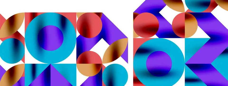 Circle pattern, round elements with lines and arrows composition for wallpaper 스톡 일러스트