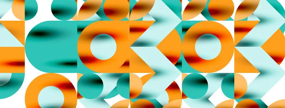 Circle pattern, round elements with lines and arrows composition for wallpaper Stock Illustration