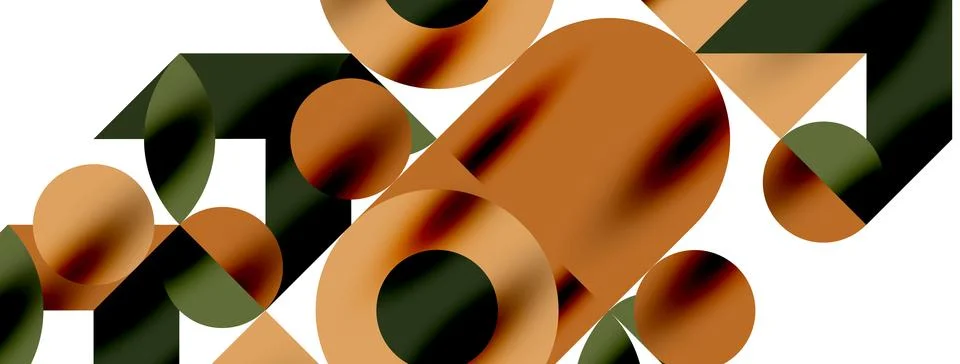 Circle pattern, round elements with lines and arrows composition for wallpaper Stock Illustration