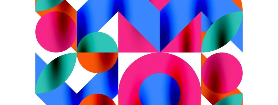 Circle pattern, round elements with lines and arrows composition for wallpaper Illustrazione stock