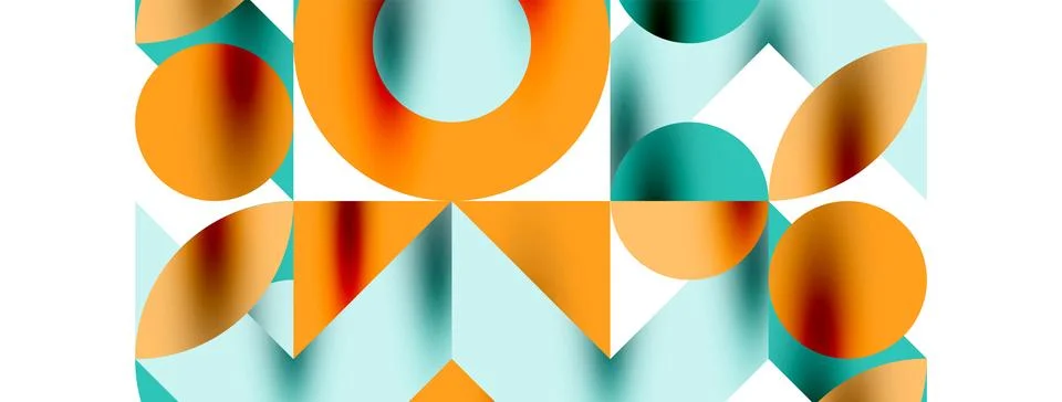 Circle pattern, round elements with lines and arrows composition for wallpaper Stock Illustration