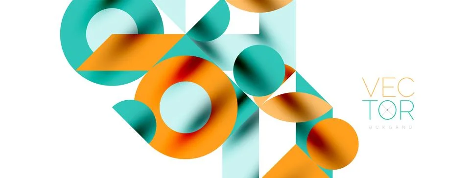 Circle pattern, round elements with lines and arrows composition for wallpaper Stock Illustration