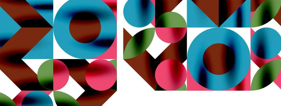 Circle pattern, round elements with lines and arrows composition for wallpaper Stockillustratie