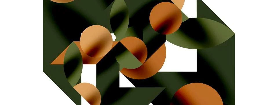 Circle pattern, round elements with lines and arrows composition for wallpaper Stock Illustration