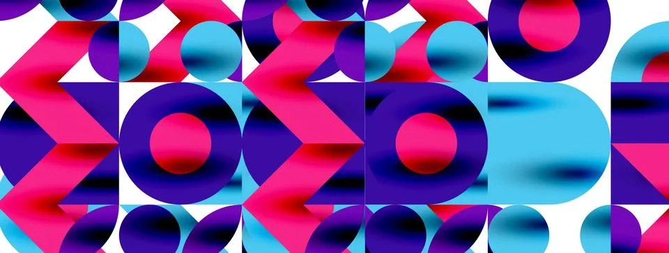 Circle pattern, round elements with lines and arrows composition for wallpaper Stock Illustration