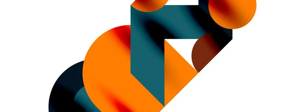 Circle pattern, round elements with lines and arrows composition for wallpaper Illustrazione stock