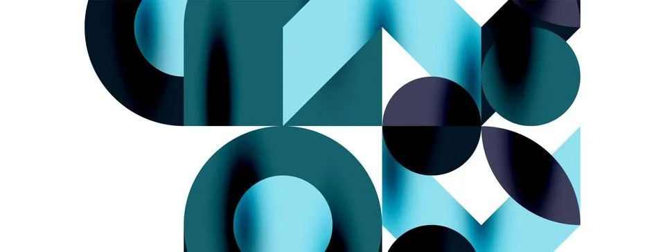 Circle pattern, round elements with lines and arrows composition for wallpaper Stock Illustration