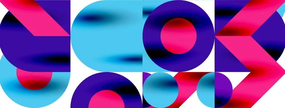 Circle pattern, round elements with lines and arrows composition for wallpaper 库存插图