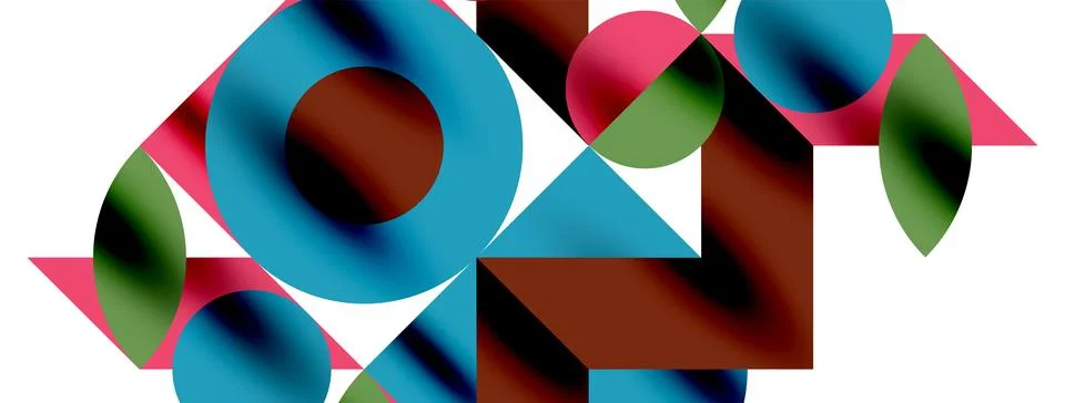 Circle pattern, round elements with lines and arrows composition for wallpaper Illustrazione stock