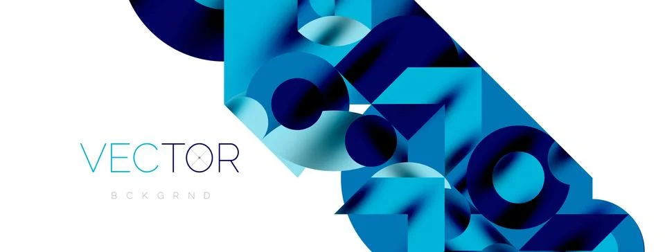 Circle pattern, round elements with lines and arrows composition for wallpaper Illustrazione stock