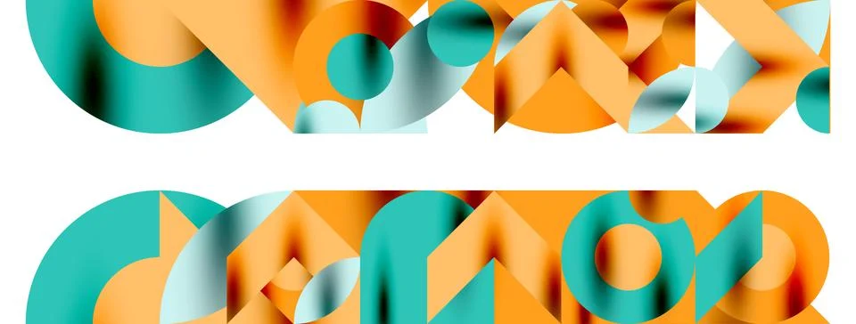 Circle pattern, round elements with lines and arrows composition for wallpaper Illustrazione stock