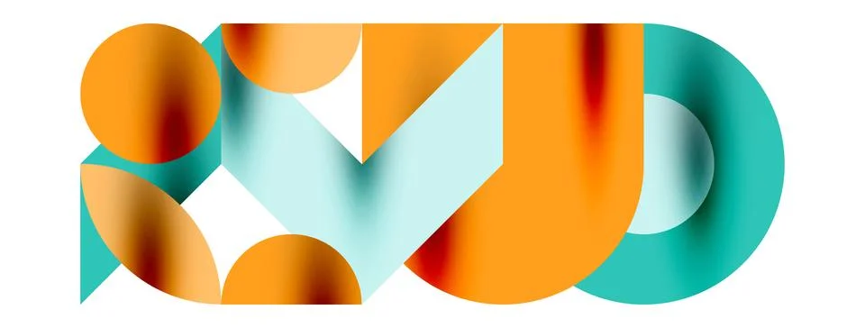 Circle pattern, round elements with lines and arrows composition for wallpaper Illustrazione stock