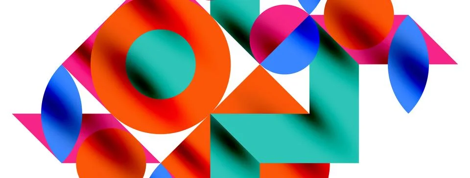 Circle pattern, round elements with lines and arrows composition for wallpaper Stock Illustration