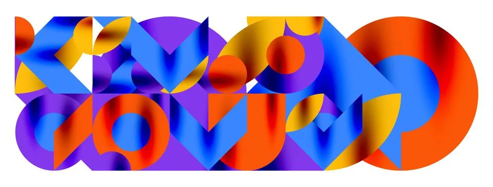 Circle pattern, round elements with lines and arrows composition for wallpaper Stock Illustration