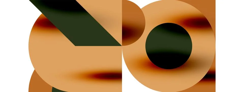 Circle pattern, round elements with lines and arrows composition for wallpaper Illustrazione stock