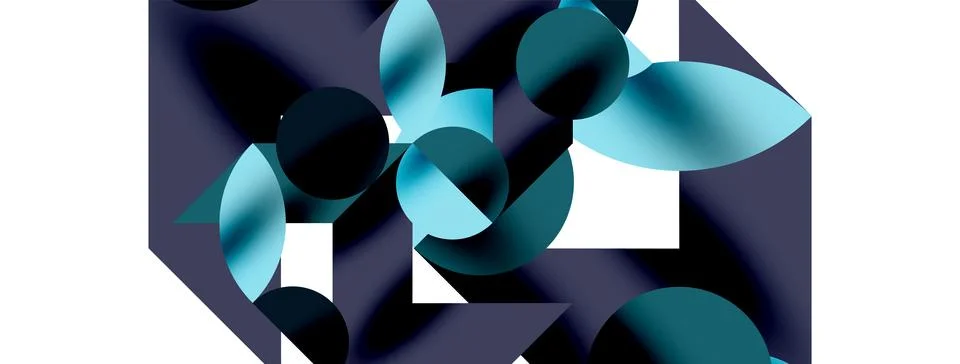 Circle pattern, round elements with lines and arrows composition for wallpaper Stock Illustration