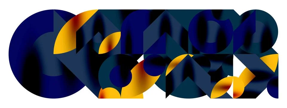 Circle pattern, round elements with lines and arrows composition for wallpaper Stock Illustration