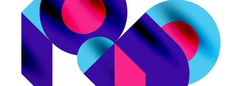 Circle pattern, round elements with lines and arrows composition for wallpaper Stock Illustration