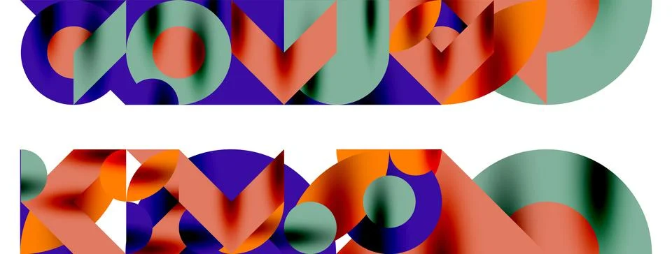 Circle pattern, round elements with lines and arrows composition for wallpaper Stock Illustration