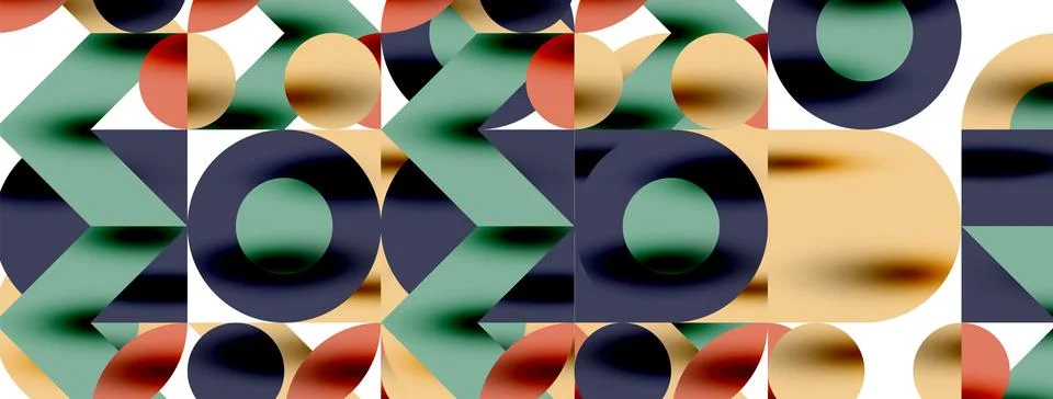 Circle pattern, round elements with lines and arrows composition for wallpaper Illustrazione stock